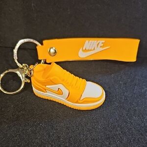 Nike Bright Yellow-Orange and White Sneaker Keychain